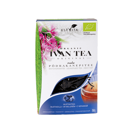 Ekologiška fermentuota Ivan-chai arbata su mėlynėmis (granulėmis), 50g