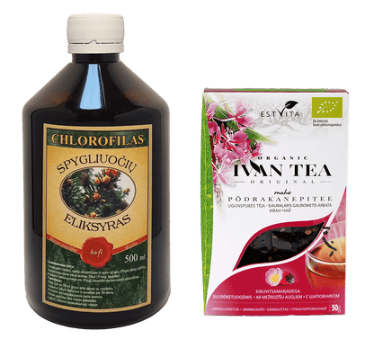 Chlorophyll "Elixir of conifers" and tea bundle