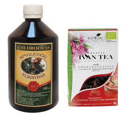 Chlorophyll "Elixir of conifers" and tea bundle