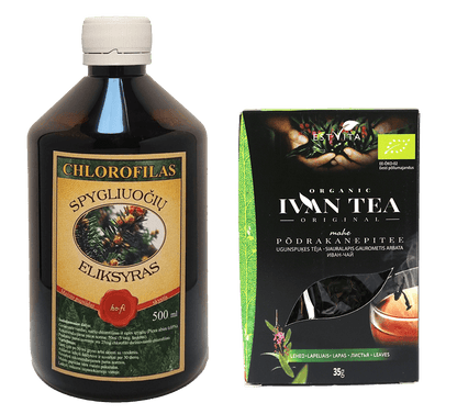 Chlorophyll "Elixir of conifers" and tea bundle