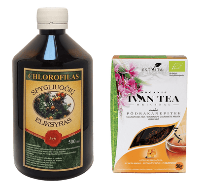 Chlorophyll "Elixir of conifers" and tea bundle