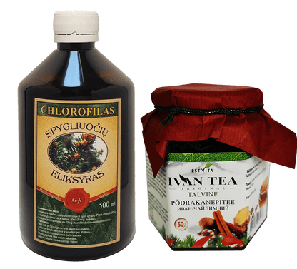 Chlorophyll "Elixir of conifers" and tea bundle