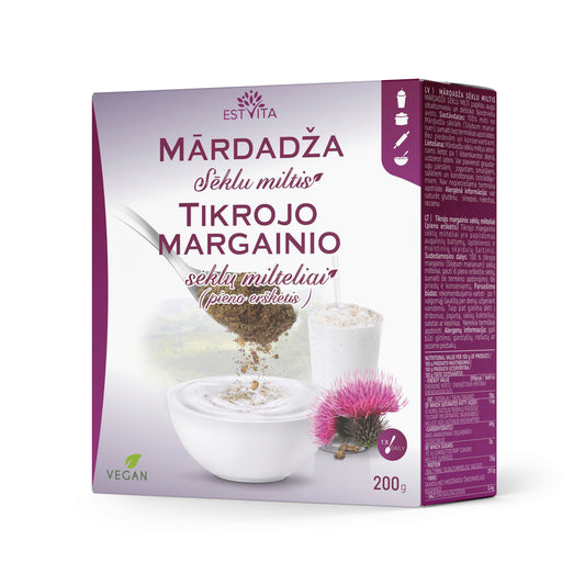 Tikrojo margainio sėklų milteliai (Pieno erškėtis), 200g